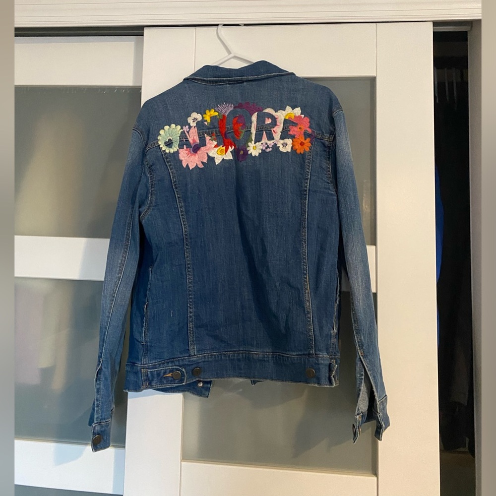 Embroidered Denim “Amore” Jacket
